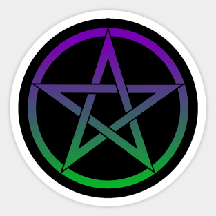 Pentacle Purple to Green Ombre Sticker